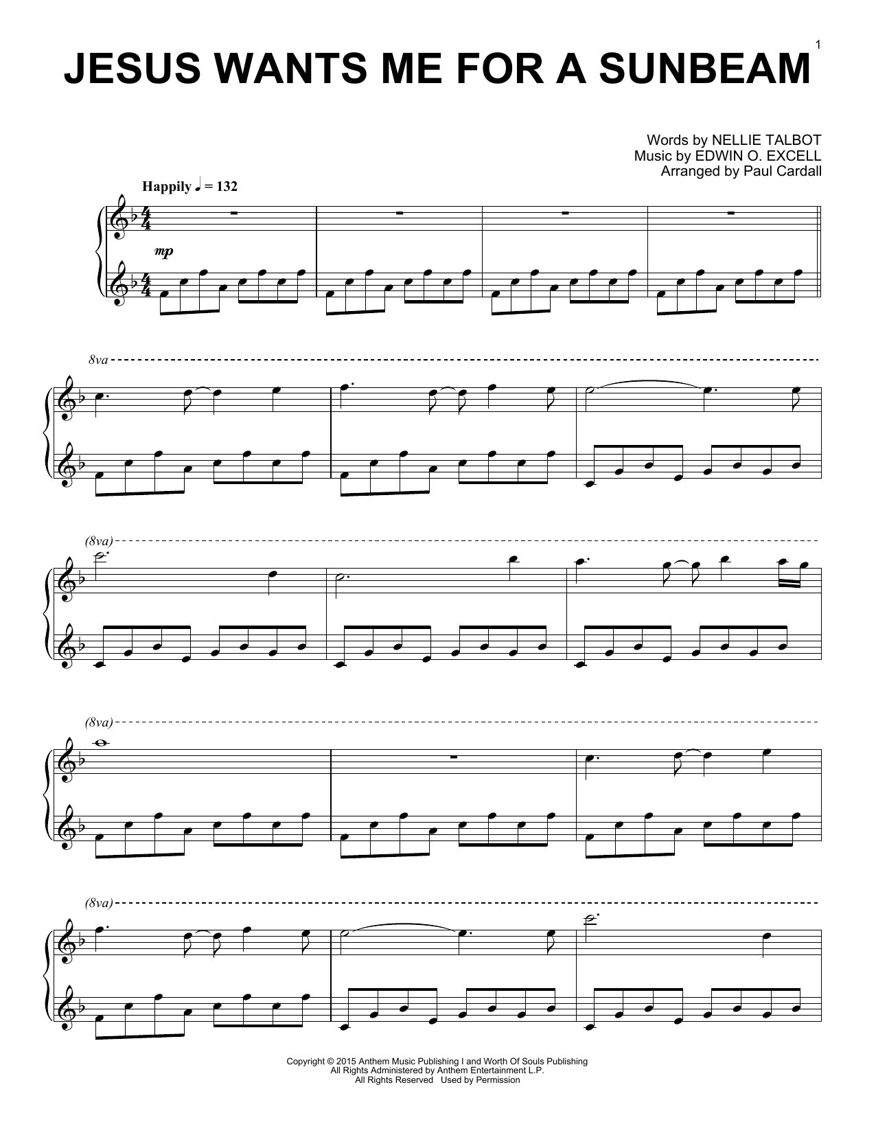 Download Paul Cardall Jesus Wants Me For A Sunbeam Sheet Music and learn how to play Piano Solo PDF digital score in minutes