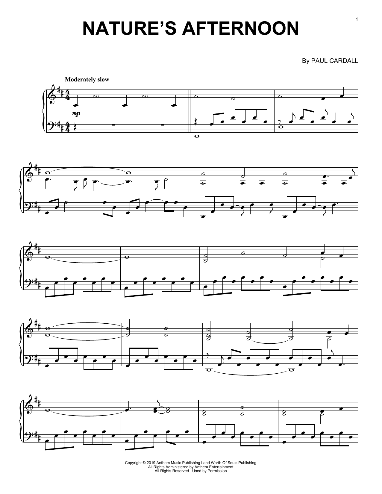 Download Paul Cardall Nature's Afternoon Sheet Music and learn how to play Piano Solo PDF digital score in minutes