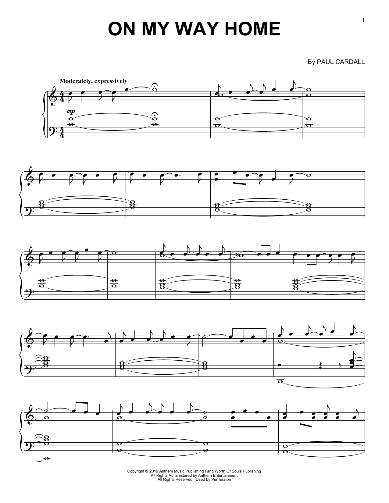 Download Paul Cardall On My Way Home Sheet Music and learn how to play Piano Solo PDF digital score in minutes