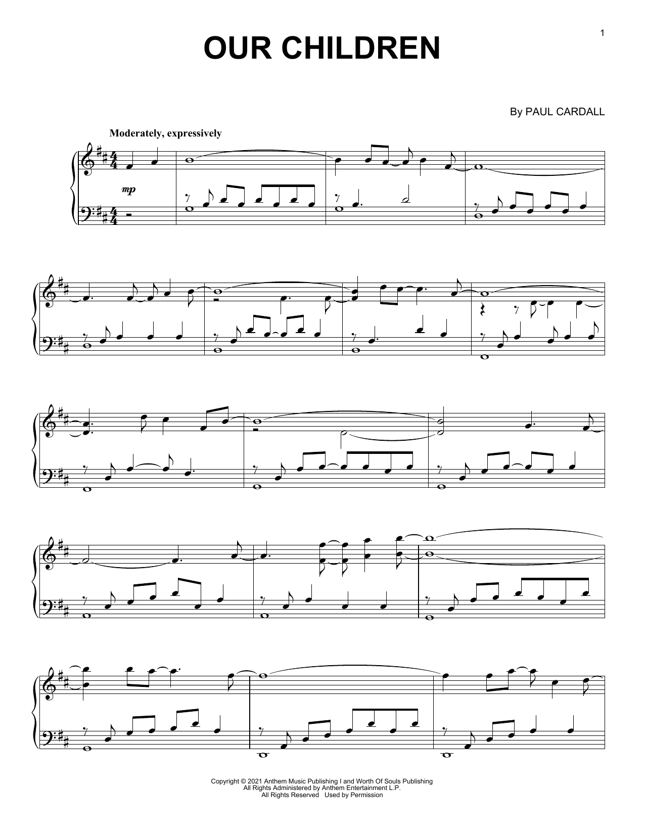 Download Paul Cardall Our Children Sheet Music and learn how to play Piano Solo PDF digital score in minutes