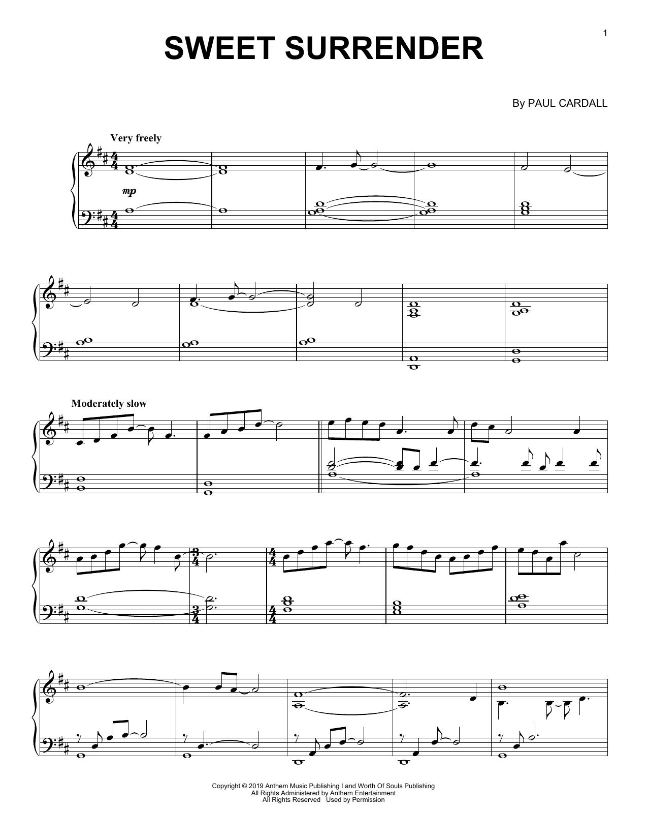 Download Paul Cardall Sweet Surrender Sheet Music and learn how to play Piano Solo PDF digital score in minutes