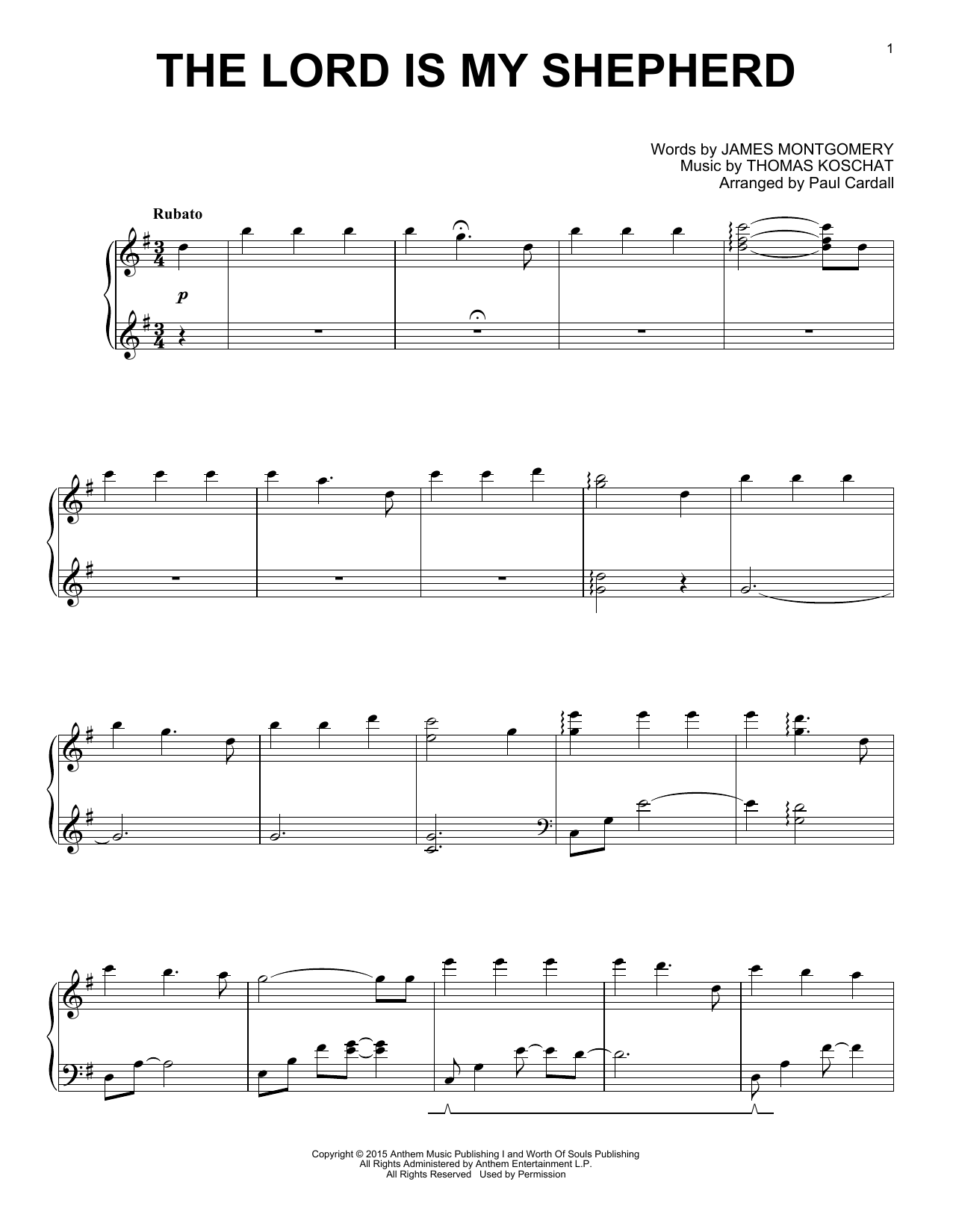 Download Paul Cardall The Lord Is My Shepherd Sheet Music and learn how to play Piano Solo PDF digital score in minutes