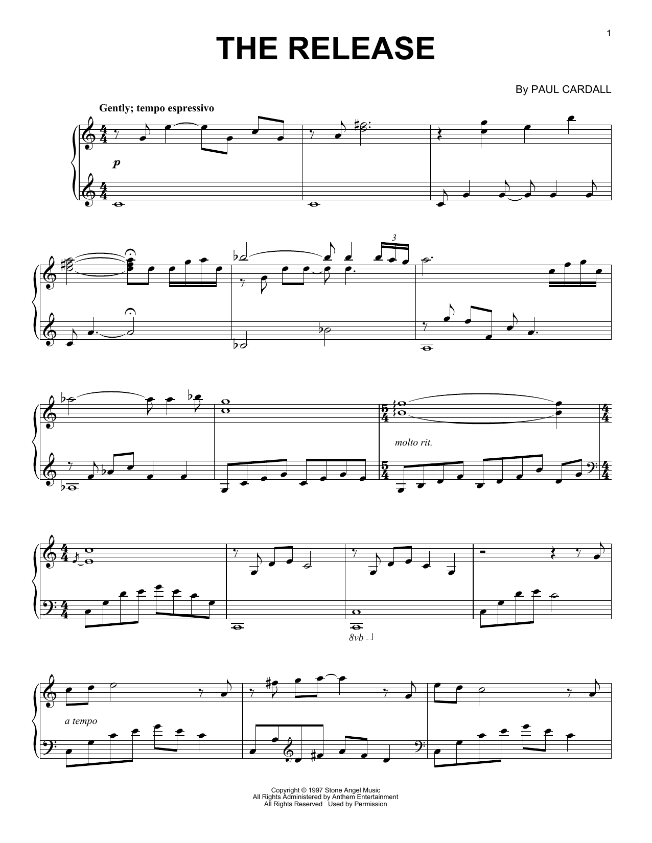 Download Paul Cardall The Release Sheet Music and learn how to play Piano Solo PDF digital score in minutes