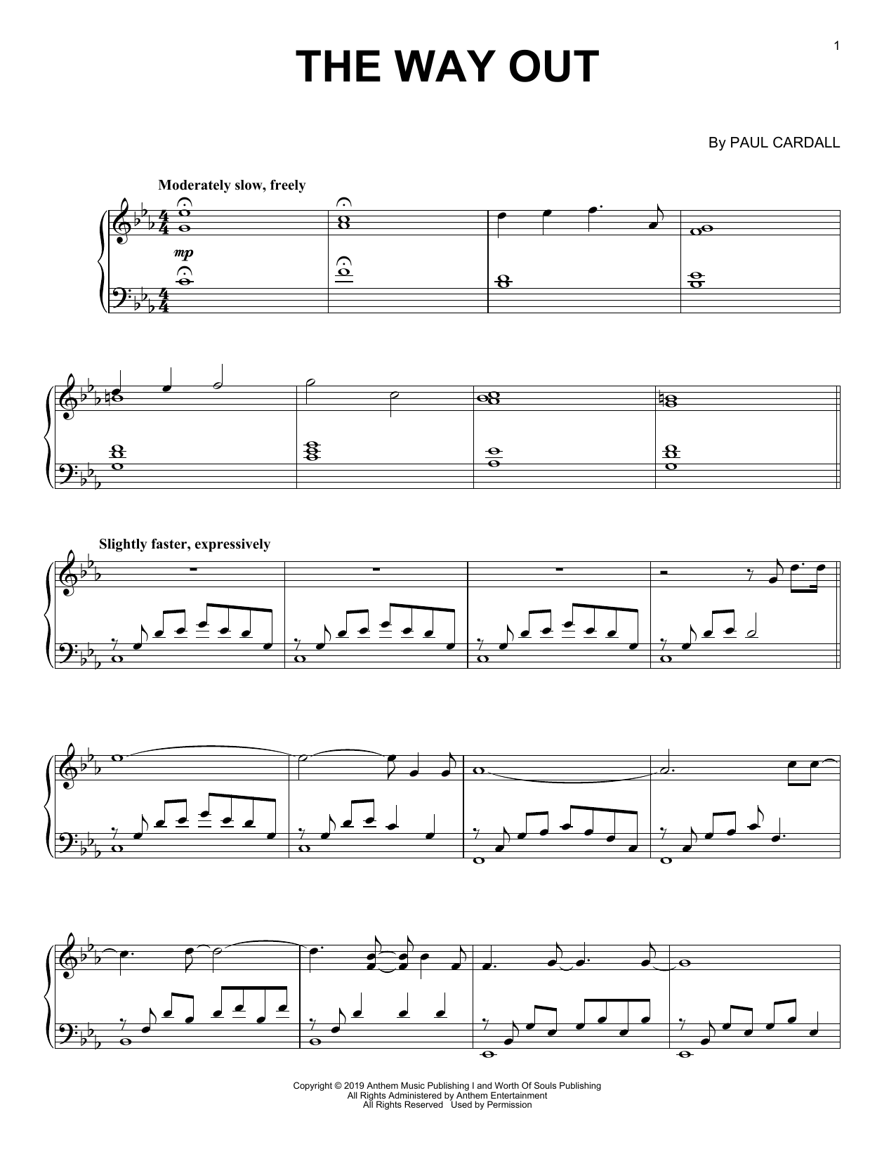 Download Paul Cardall The Way Out Sheet Music and learn how to play Piano Solo PDF digital score in minutes