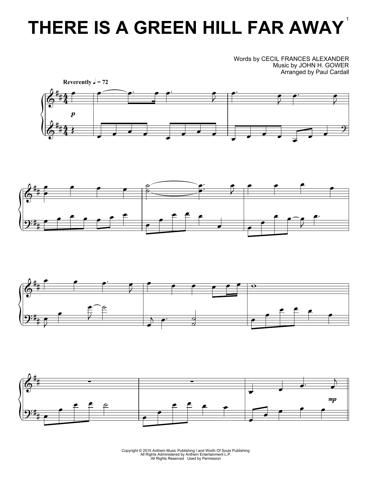 Download Paul Cardall There Is A Green Hill Far Away Sheet Music and learn how to play Piano Solo PDF digital score in minutes