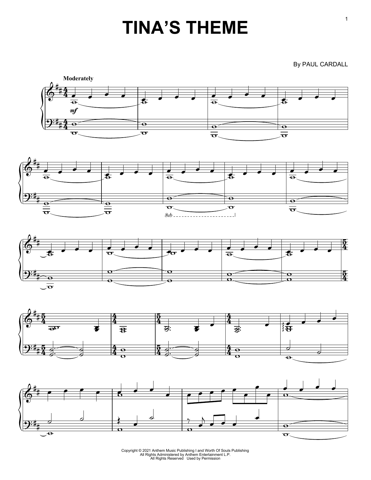 Download Paul Cardall Tina's Theme Sheet Music and learn how to play Piano Solo PDF digital score in minutes