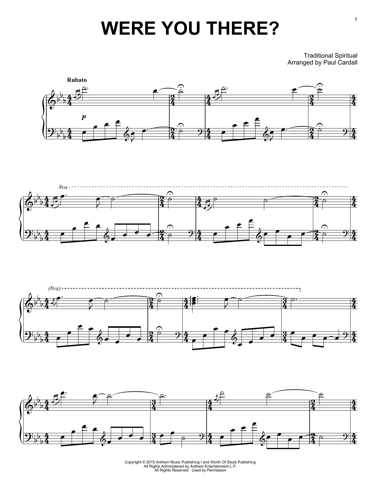 Download Paul Cardall Were You There? Sheet Music and learn how to play Piano Solo PDF digital score in minutes