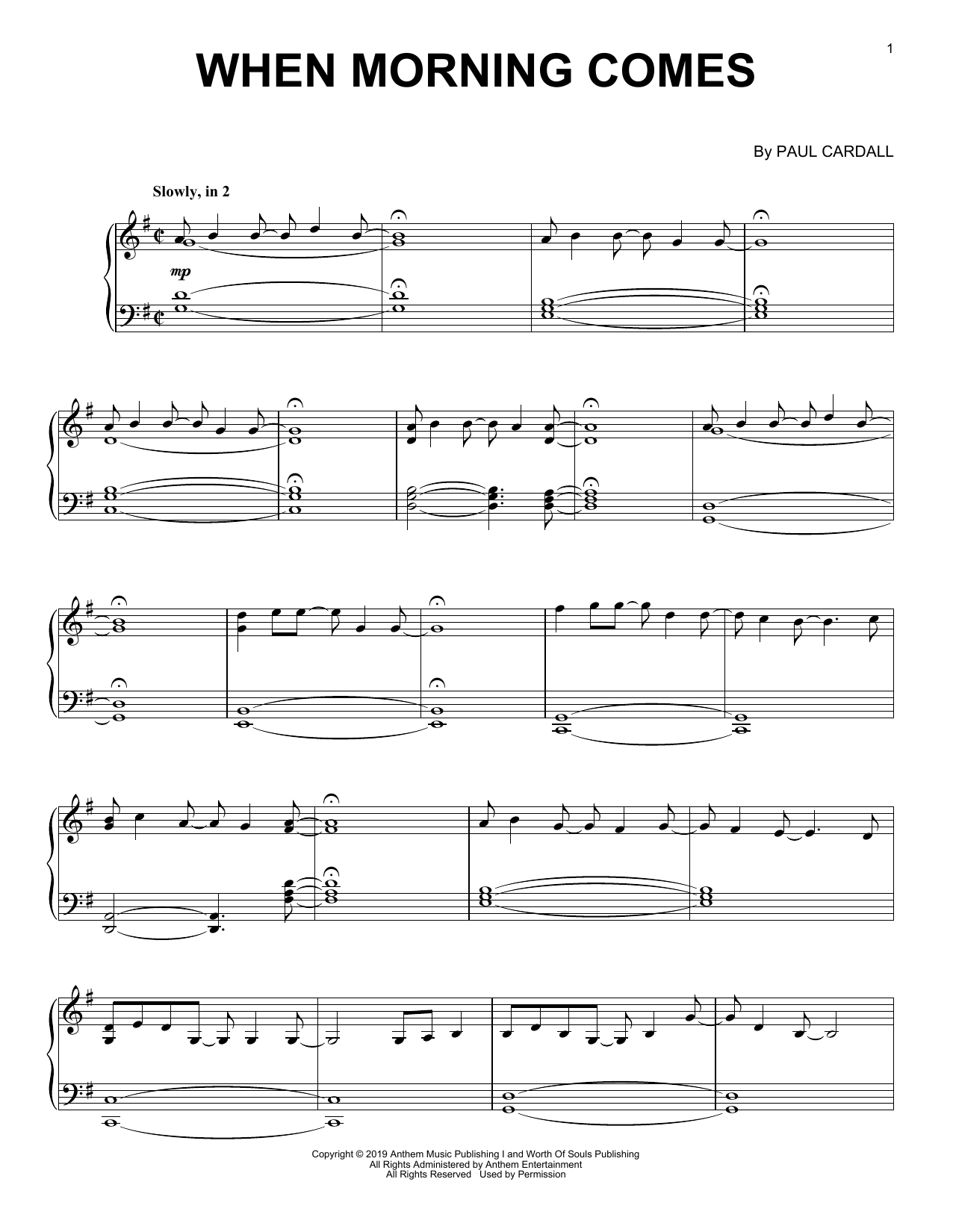 Download Paul Cardall When Morning Comes Sheet Music and learn how to play Easy Piano PDF digital score in minutes
