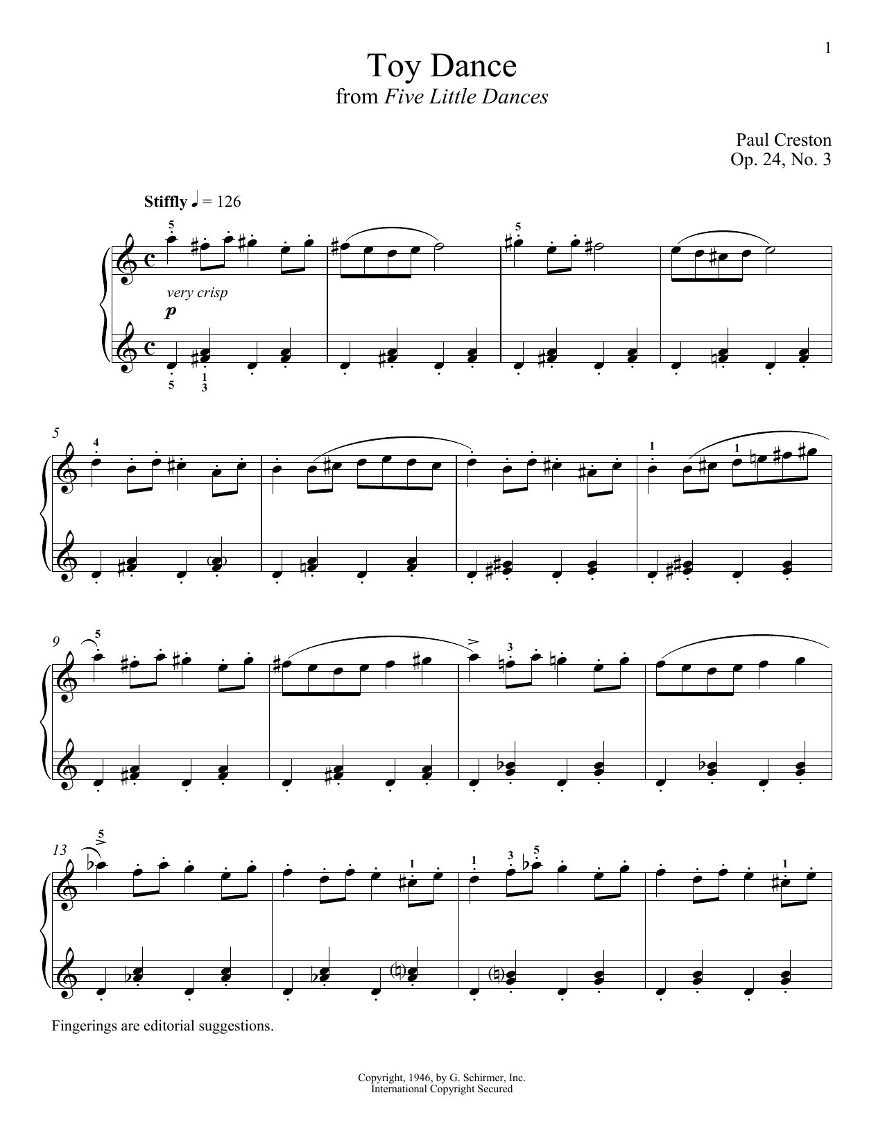 Download Paul Creston Toy Dance Sheet Music and learn how to play Piano PDF digital score in minutes