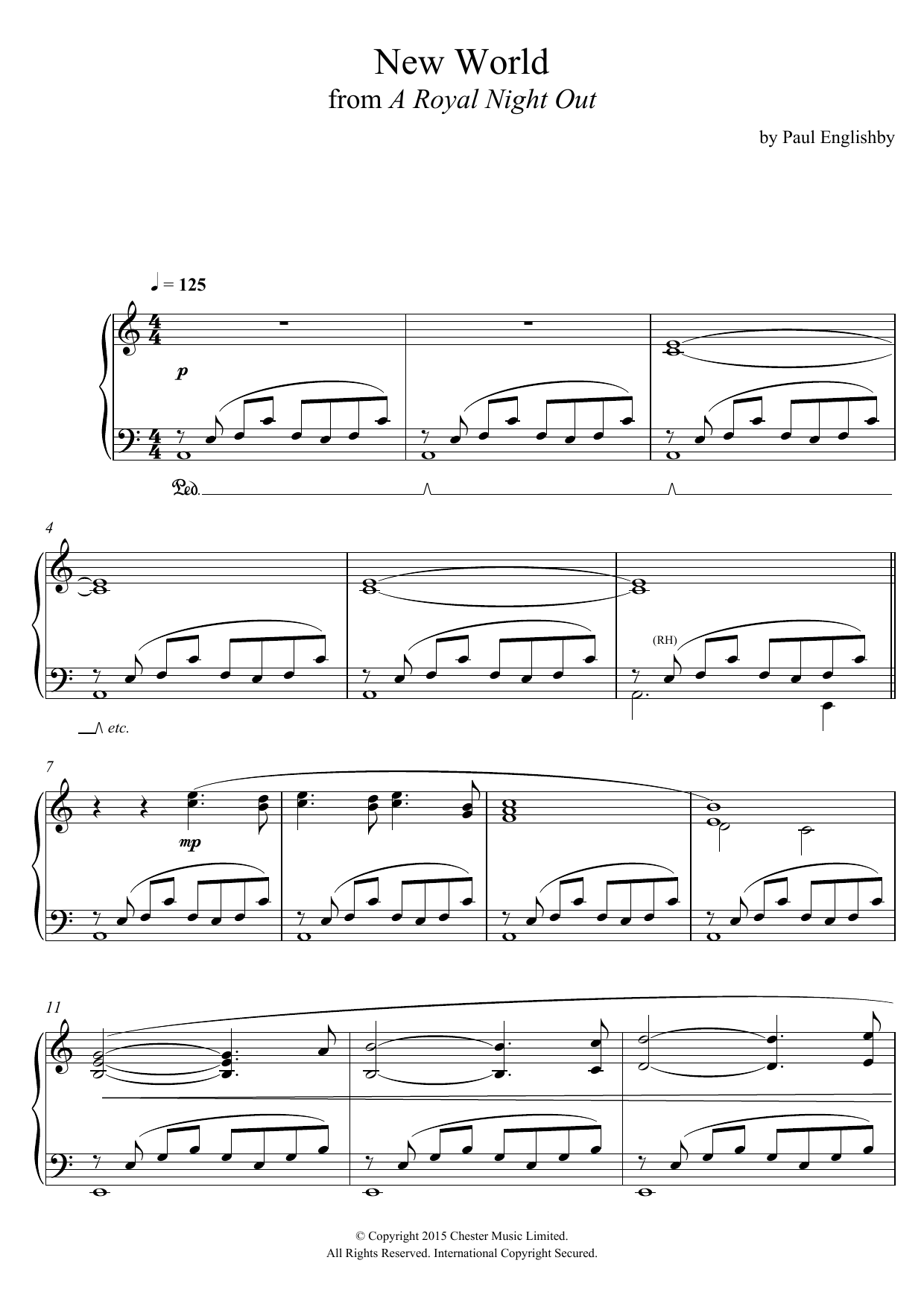Download Paul Englishby New World (From 'A Royal Night Out') Sheet Music and learn how to play Piano PDF digital score in minutes