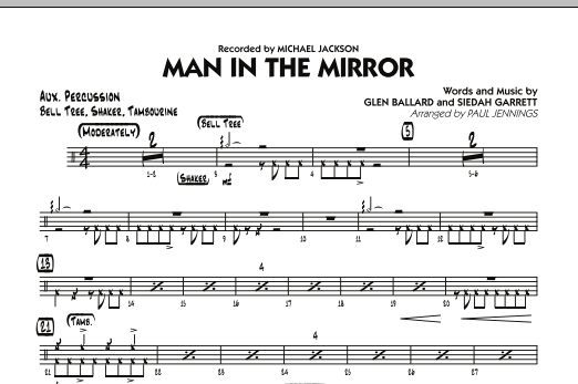 Download Paul Jennings Man In The Mirror - Aux Percussion Sheet Music and learn how to play Jazz Ensemble PDF digital score in minutes