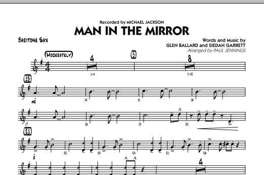 Download Paul Jennings Man In The Mirror - Baritone Sax Sheet Music and learn how to play Jazz Ensemble PDF digital score in minutes