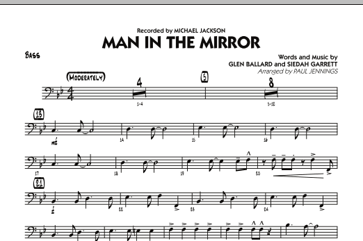 Download Paul Jennings Man In The Mirror - Bass Sheet Music and learn how to play Jazz Ensemble PDF digital score in minutes