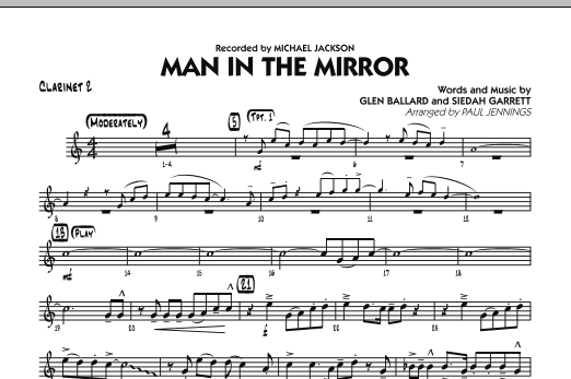 Download Paul Jennings Man In The Mirror - Bb Clarinet 2 Sheet Music and learn how to play Jazz Ensemble PDF digital score in minutes