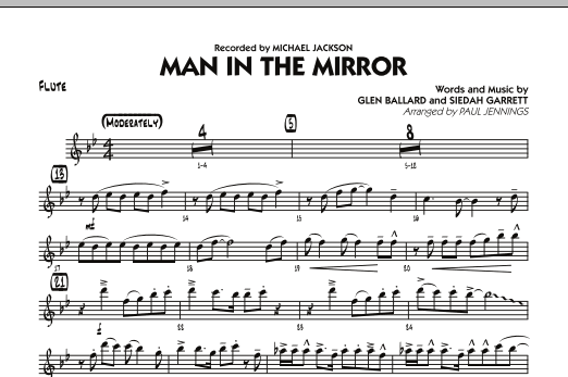 Download Paul Jennings Man In The Mirror - Flute Sheet Music and learn how to play Jazz Ensemble PDF digital score in minutes