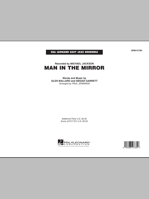 Download Paul Jennings Man In The Mirror - Full Score Sheet Music and learn how to play Jazz Ensemble PDF digital score in minutes