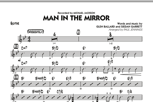 Download Paul Jennings Man In The Mirror - Guitar Sheet Music and learn how to play Jazz Ensemble PDF digital score in minutes