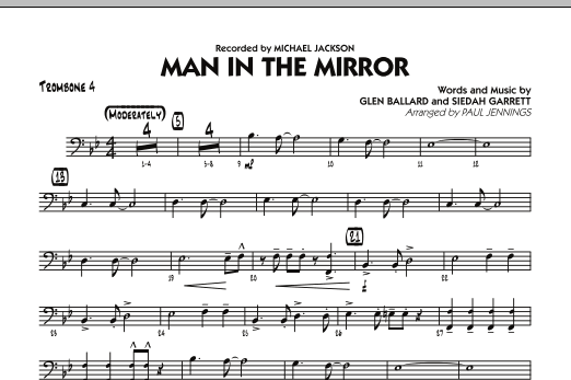 Download Paul Jennings Man In The Mirror - Trombone 4 Sheet Music and learn how to play Jazz Ensemble PDF digital score in minutes
