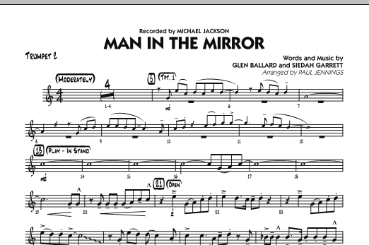 Download Paul Jennings Man In The Mirror - Trumpet 2 Sheet Music and learn how to play Jazz Ensemble PDF digital score in minutes