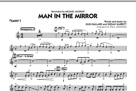 Download Paul Jennings Man In The Mirror - Trumpet 3 Sheet Music and learn how to play Jazz Ensemble PDF digital score in minutes