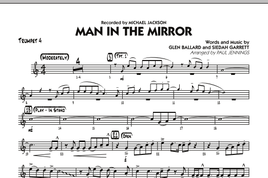Download Paul Jennings Man In The Mirror - Trumpet 4 Sheet Music and learn how to play Jazz Ensemble PDF digital score in minutes