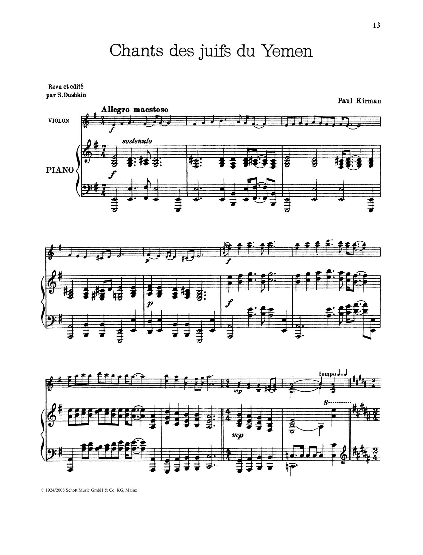 Download Paul Kirman Chants des juifs du Yemen Sheet Music and learn how to play String Solo PDF digital score in minutes
