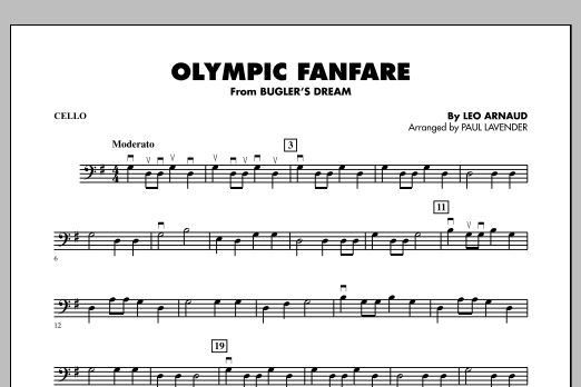 Download Paul Lavender Olympic Fanfare (Bugler's Dream) - Cello Sheet Music and learn how to play Orchestra PDF digital score in minutes