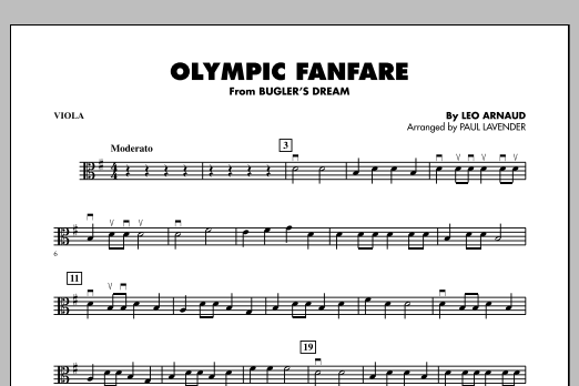 Download Paul Lavender Olympic Fanfare (Bugler's Dream) - Viola Sheet Music and learn how to play Orchestra PDF digital score in minutes