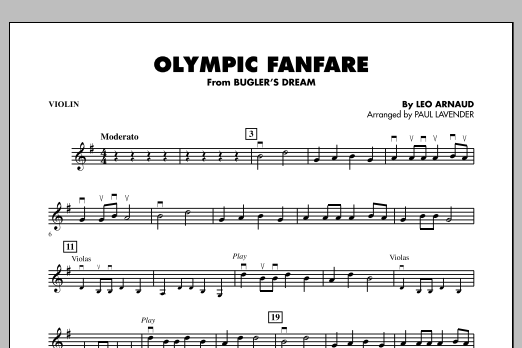 Download Paul Lavender Olympic Fanfare (Bugler's Dream) - Violin Sheet Music and learn how to play Orchestra PDF digital score in minutes