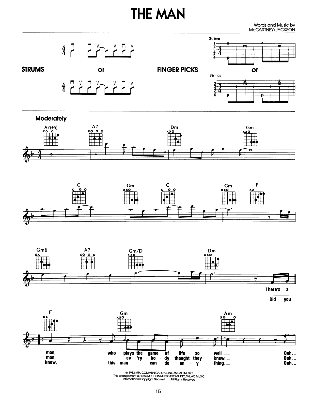 Download Paul McCartney & Michael Jackson The Man Sheet Music and learn how to play Easy Guitar PDF digital score in minutes