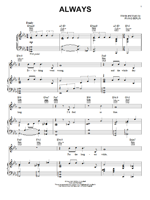 Download Paul McCartney Always Sheet Music and learn how to play Piano, Vocal & Guitar (Right-Hand Melody) PDF digital score in minutes