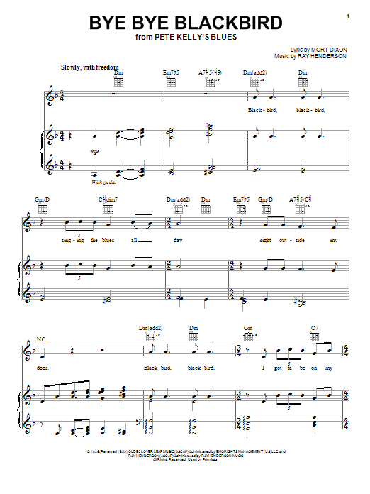 Download Paul McCartney Bye Bye Blackbird Sheet Music and learn how to play Piano, Vocal & Guitar (Right-Hand Melody) PDF digital score in minutes