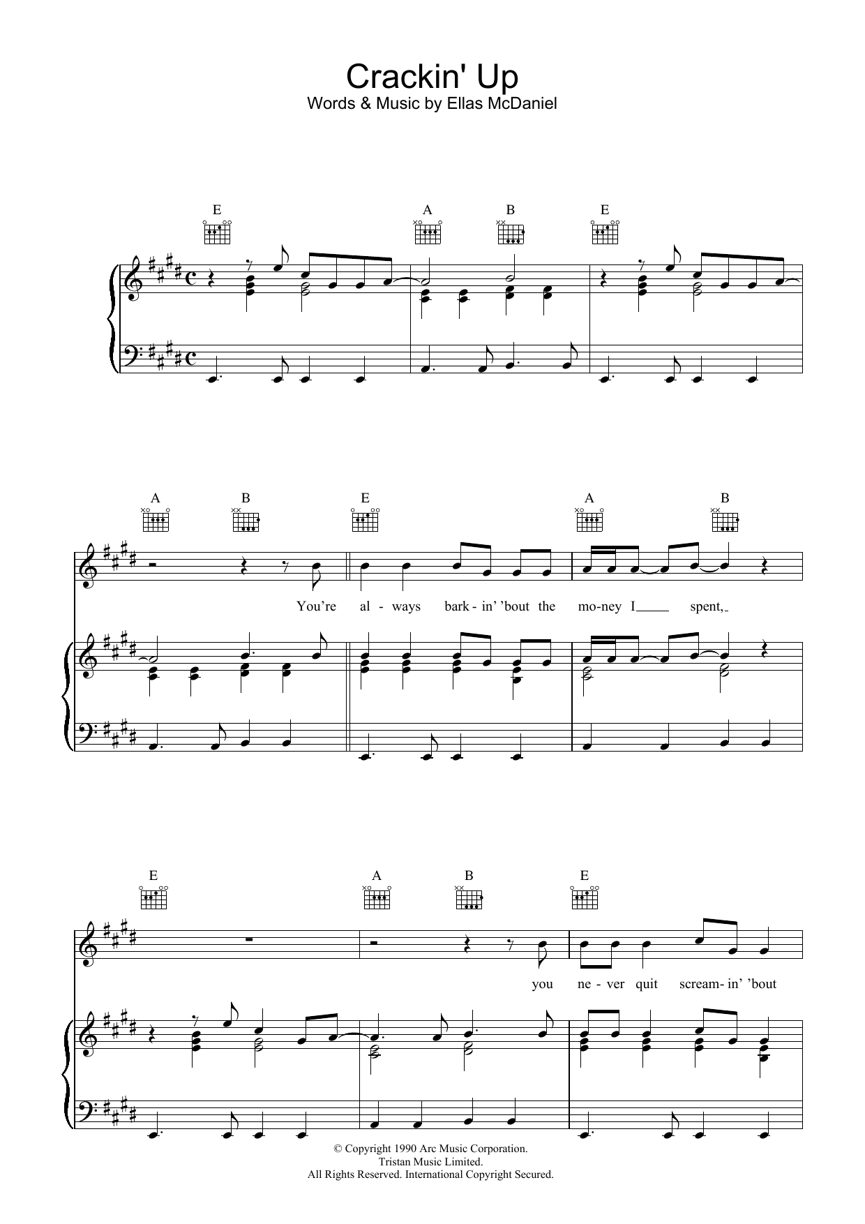 Download Paul McCartney Crackin' Up Sheet Music and learn how to play Piano, Vocal & Guitar (Right-Hand Melody) PDF digital score in minutes