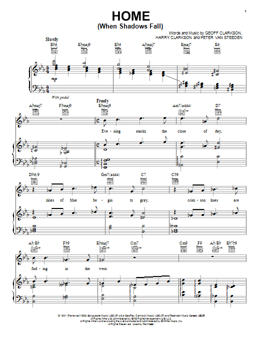 Download Paul McCartney Home (When Shadows Fall) Sheet Music and learn how to play Piano, Vocal & Guitar (Right-Hand Melody) PDF digital score in minutes