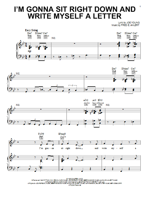 Download Paul McCartney I'm Gonna Sit Right Down And Write Myself A Letter Sheet Music and learn how to play Piano, Vocal & Guitar (Right-Hand Melody) PDF digital score in minutes