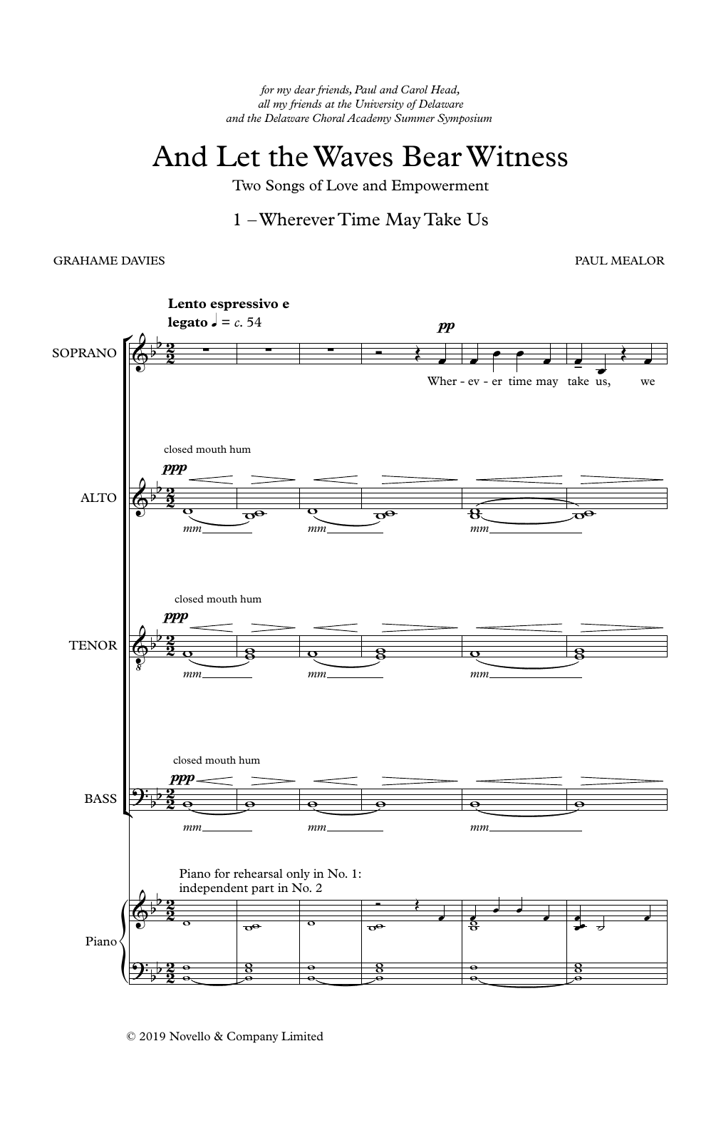 Download Paul Mealor And Let The Waves Bear Witness Sheet Music and learn how to play SATB Choir PDF digital score in minutes