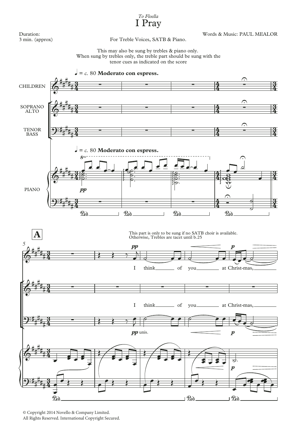 Download Paul Mealor I Pray Sheet Music and learn how to play Choir PDF digital score in minutes