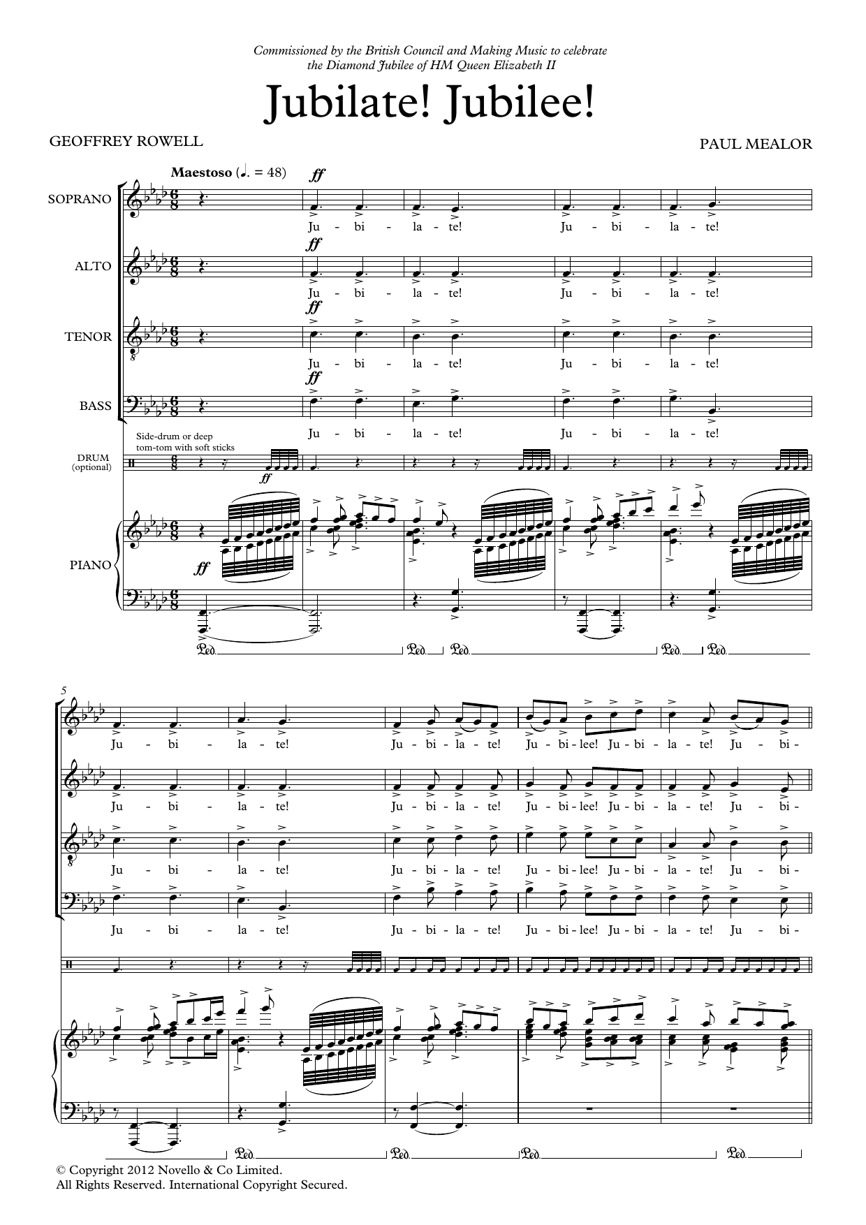 Download Paul Mealor Jubilate! Jubilee! Sheet Music and learn how to play Choir PDF digital score in minutes