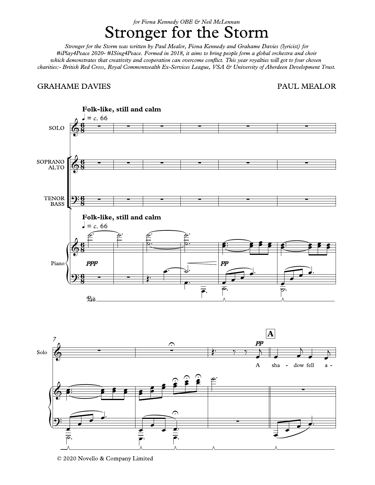 Download Paul Mealor Stronger For The Storm Sheet Music and learn how to play SATB Choir PDF digital score in minutes