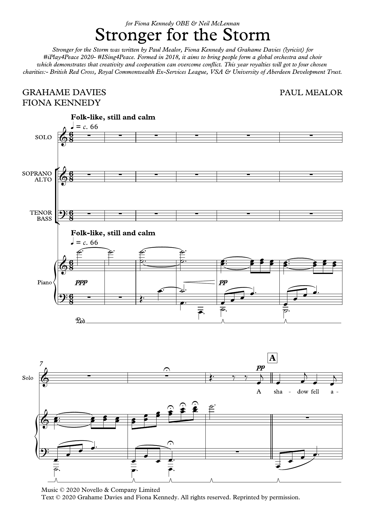 Download Paul Mealor Stronger For The Storm (Vocal score) Sheet Music and learn how to play SATB Choir PDF digital score in minutes