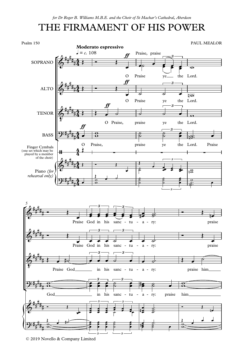 Download Paul Mealor The Firmament Of His Power Sheet Music and learn how to play SATB Choir PDF digital score in minutes