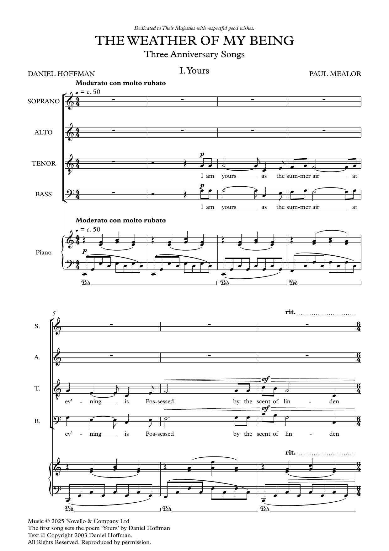 Download Paul Mealor The Weather of my Being Sheet Music and learn how to play SATB Choir PDF digital score in minutes