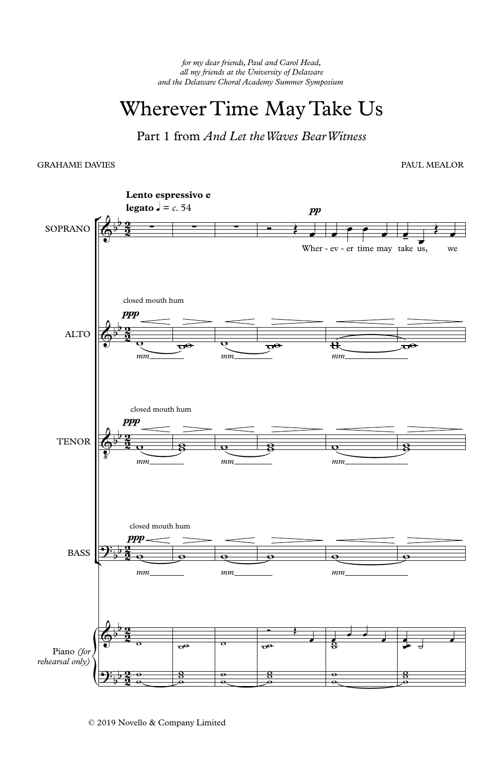 Download Paul Mealor Wherever Time May Take Us Sheet Music and learn how to play SATB Choir PDF digital score in minutes