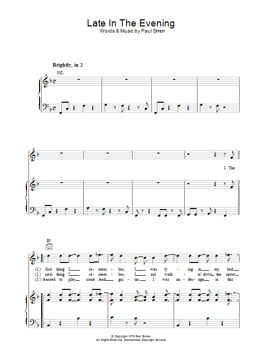 Download Paul Simon Late In The Evening Sheet Music and learn how to play Bass Guitar Tab PDF digital score in minutes