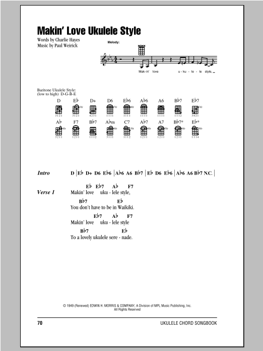 Download Paul Weirick Makin' Love Ukulele Style Sheet Music and learn how to play Ukulele with strumming patterns PDF digital score in minutes