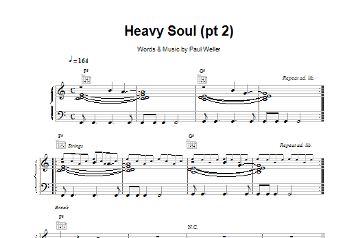 Download Paul Weller Heavy Soul (Pt 2) Sheet Music and learn how to play Piano, Vocal & Guitar (Right-Hand Melody) PDF digital score in minutes