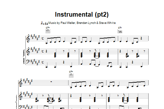 Download Paul Weller Instrumental (pt2) Sheet Music and learn how to play Piano, Vocal & Guitar (Right-Hand Melody) PDF digital score in minutes