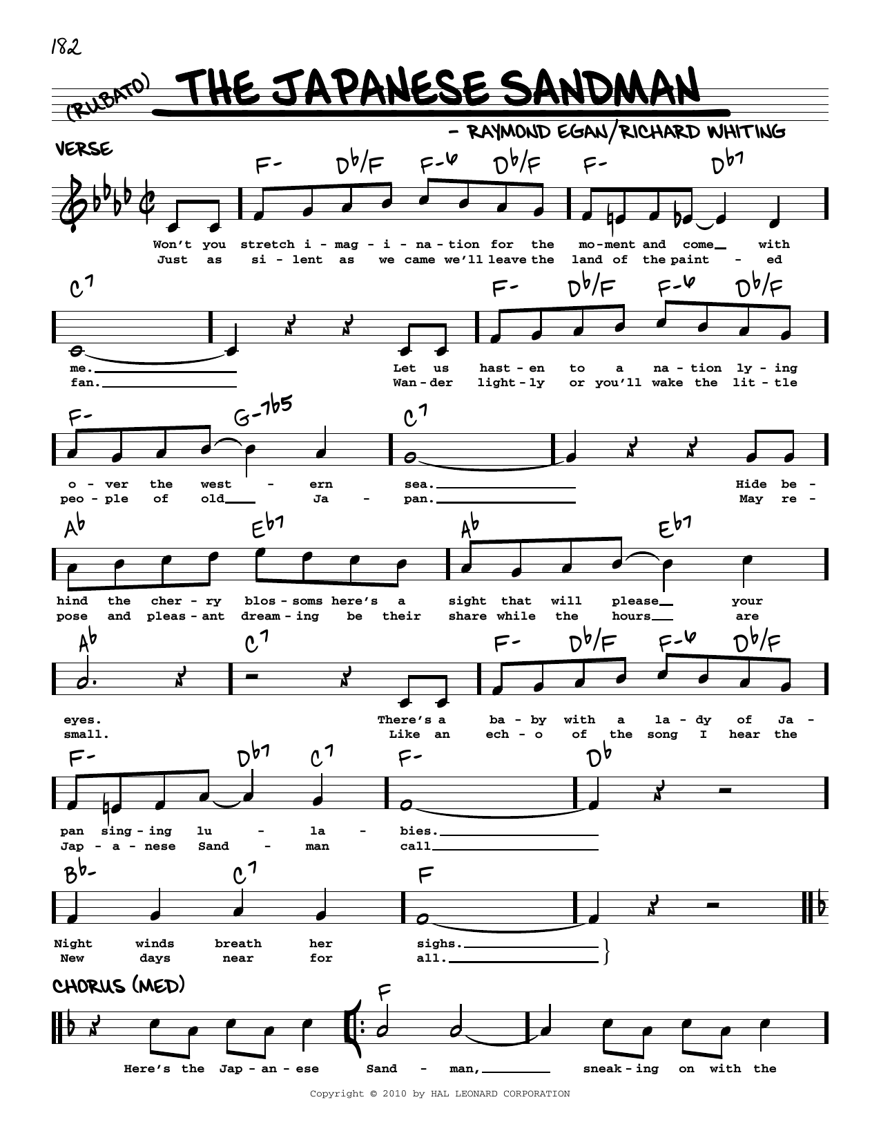 Download Paul Whiteman and His Orchestra The Japanese Sandman (arr. Robert Rawlins) Sheet Music and learn how to play Real Book – Melody, Lyrics & Chords PDF digital score in minutes