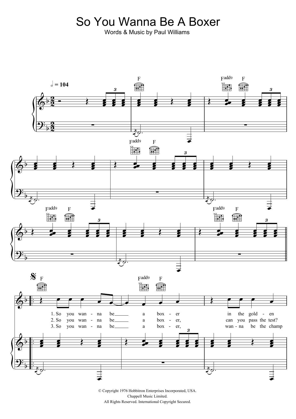 Download Paul Williams So You Wanna Be A Boxer (from Bugsy Malone) Sheet Music and learn how to play Violin PDF digital score in minutes