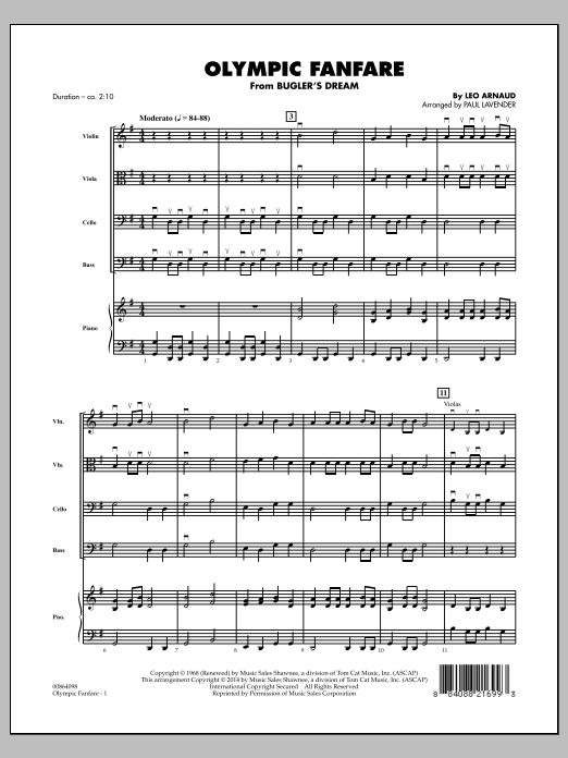 Paul Lavender "Olympic Fanfare (Bugler's Dream) Conductor Score (Full